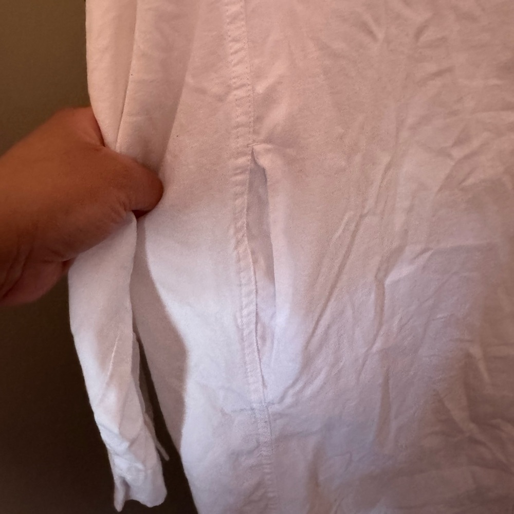 White Long Sleeve Shirt Dress - Picture 3 of 10